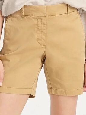 J. Crew 7” Tan Flat Front Chino Shorts